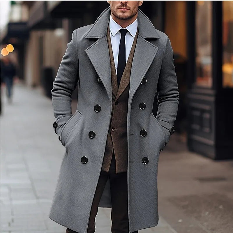 Dominik | Long Men's Coat in Wool Blend – English Inspired Style