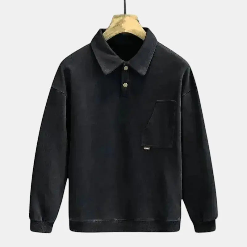 Strikket Poloshirt Til Mænd Med Knaplukning | Komfortabel Lag-på-Lag Løsning 1