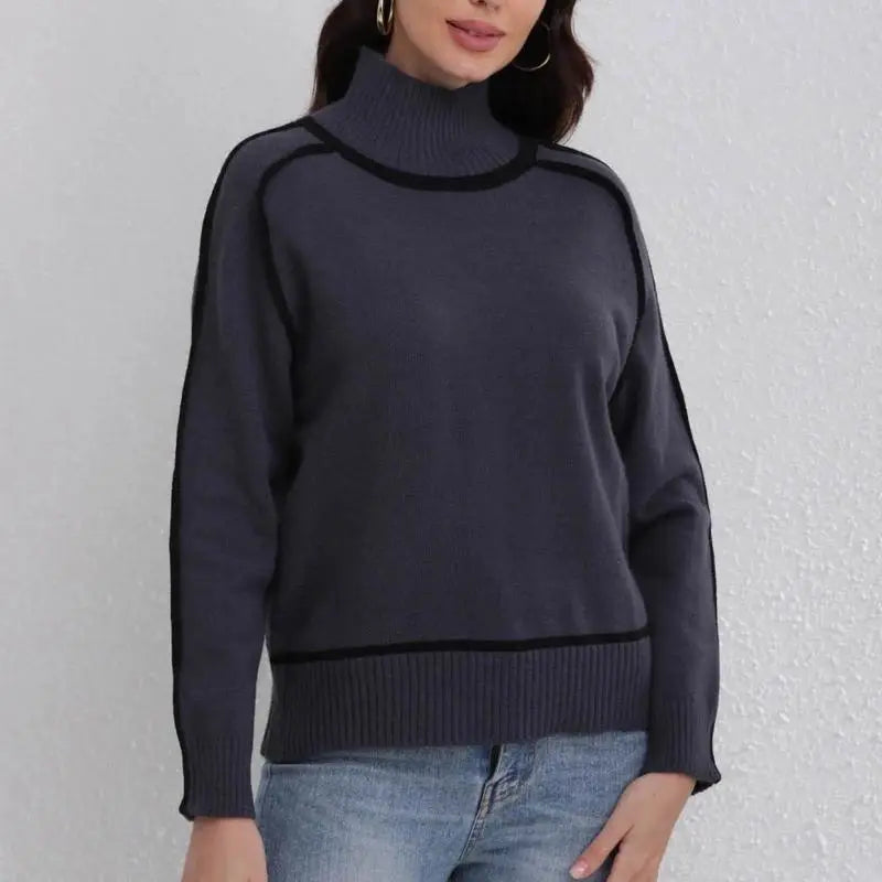 Sweater Dame – Rullekrave med Afslappet Pasform – Blød Komfort til Vinterbrug