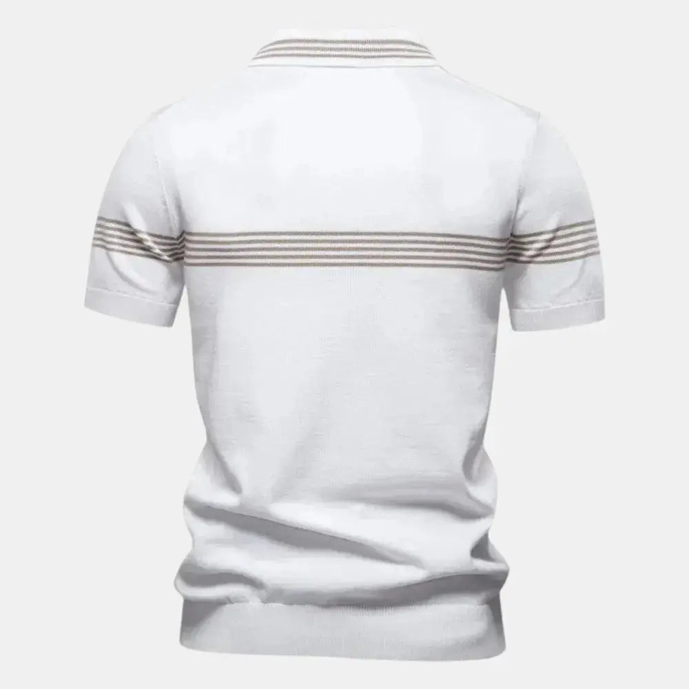 Mads Collection | Men's Polo Shirt with Zipper & Chest Stripe | Modern Slim Fit for Everyday Style 4