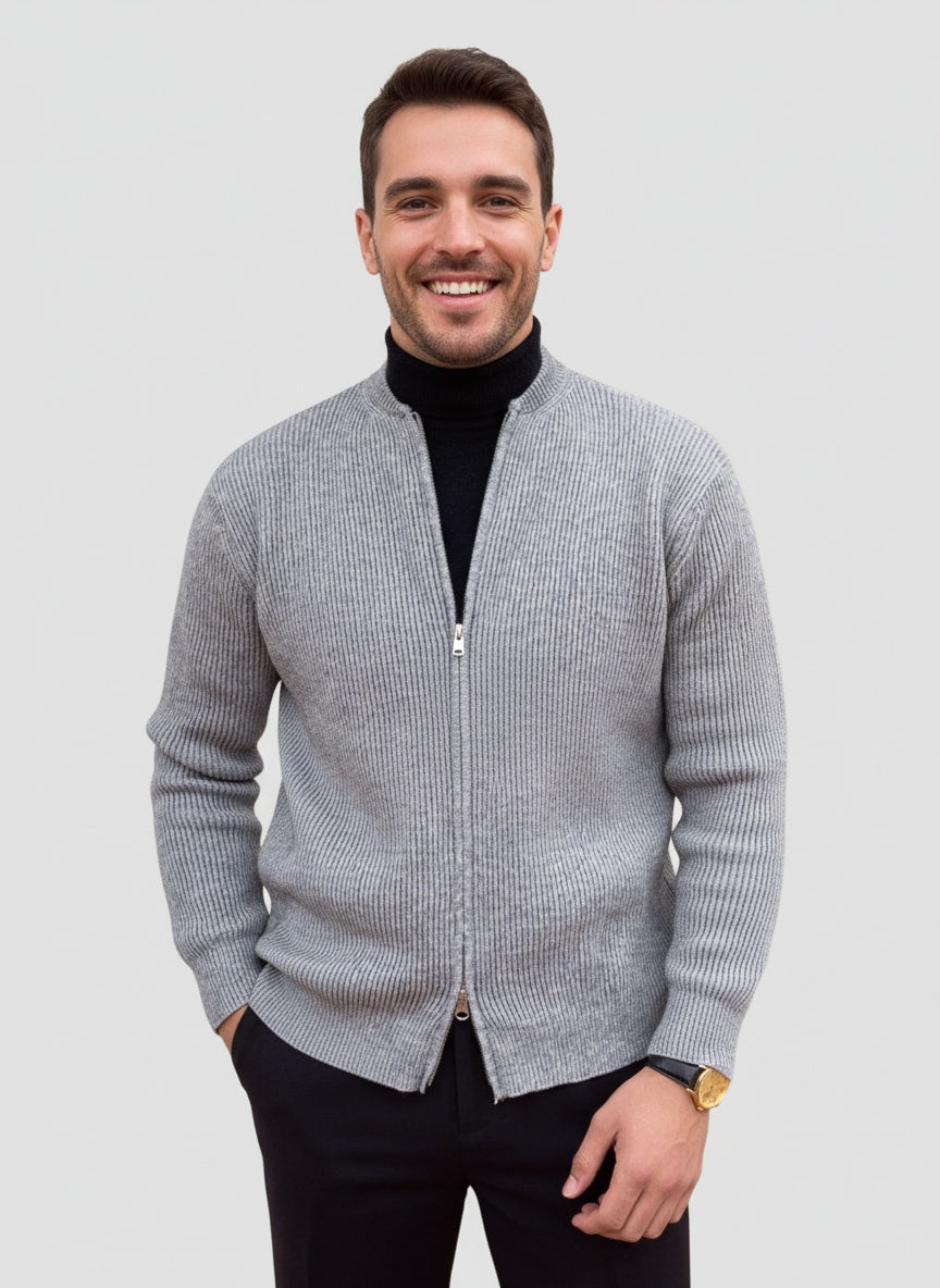 Adam | Strikcardigan med Lynlås til Mænd