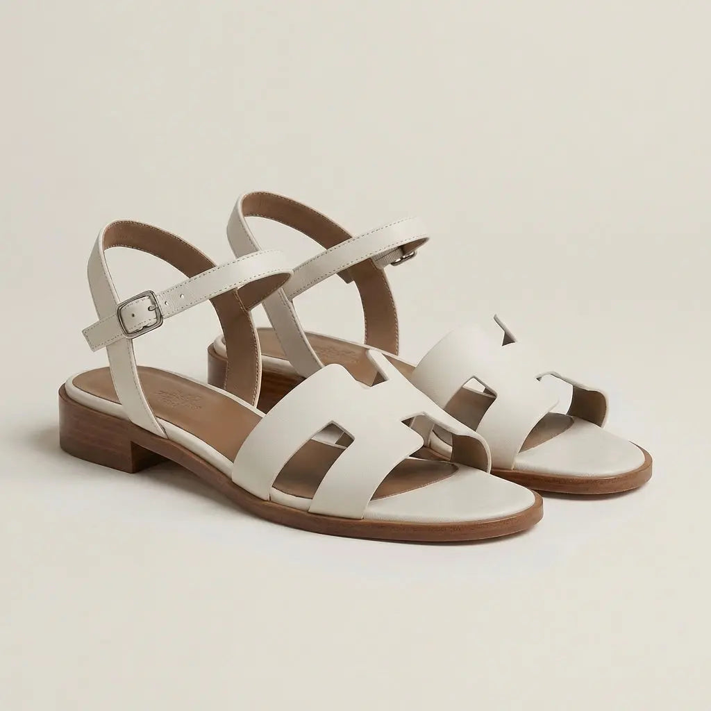 Flade Sandaler Dame med Justerbar Ankelrem og H-rem Design | Komfortable Sommer Sandaler til Stil og Stabilitet 4