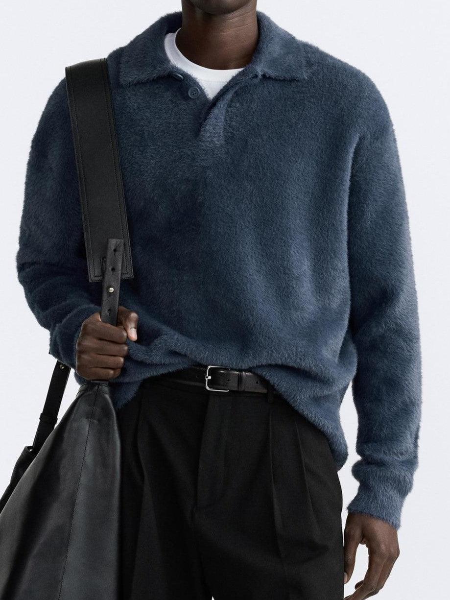 Morten | Langærmet Poloshirt til Mænd med Tekstureret Look | Afslappet Pasform til Komfort og Stil 2