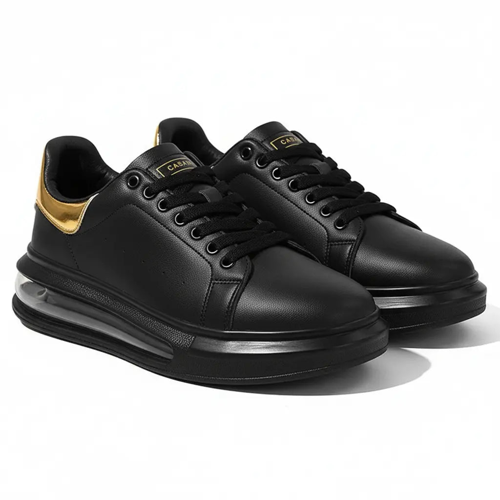 Sorte Herre Sneakers med Slankt Design og Let Komfort – Ideelle til Hverdagsbrug og Fritid - 1