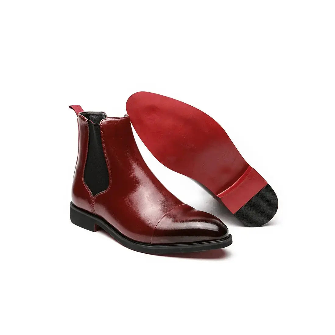 Chelsea Støvler Herre | Ægte Læder Chelsea Boots med Rød Gummisål | Slip-On Design til Stilfuldt Hverdagsbrug 7