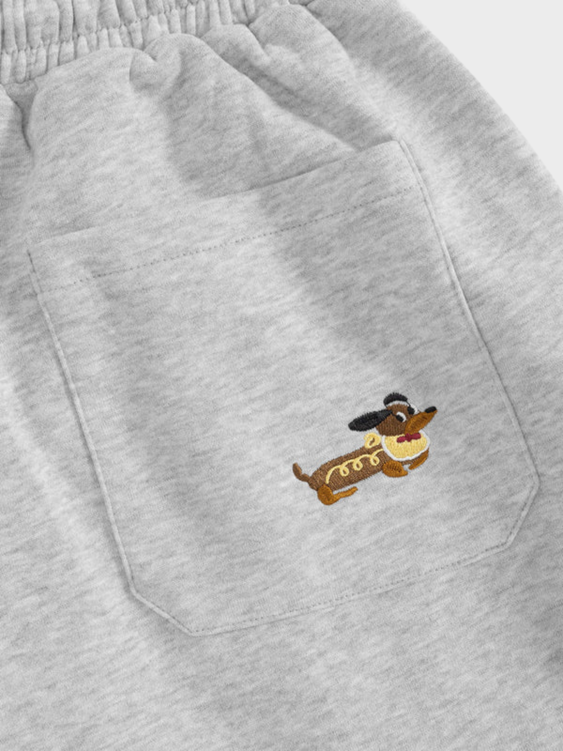 Nora Barrel Sweatpants Dame – Høj Talje med Broderet Hund