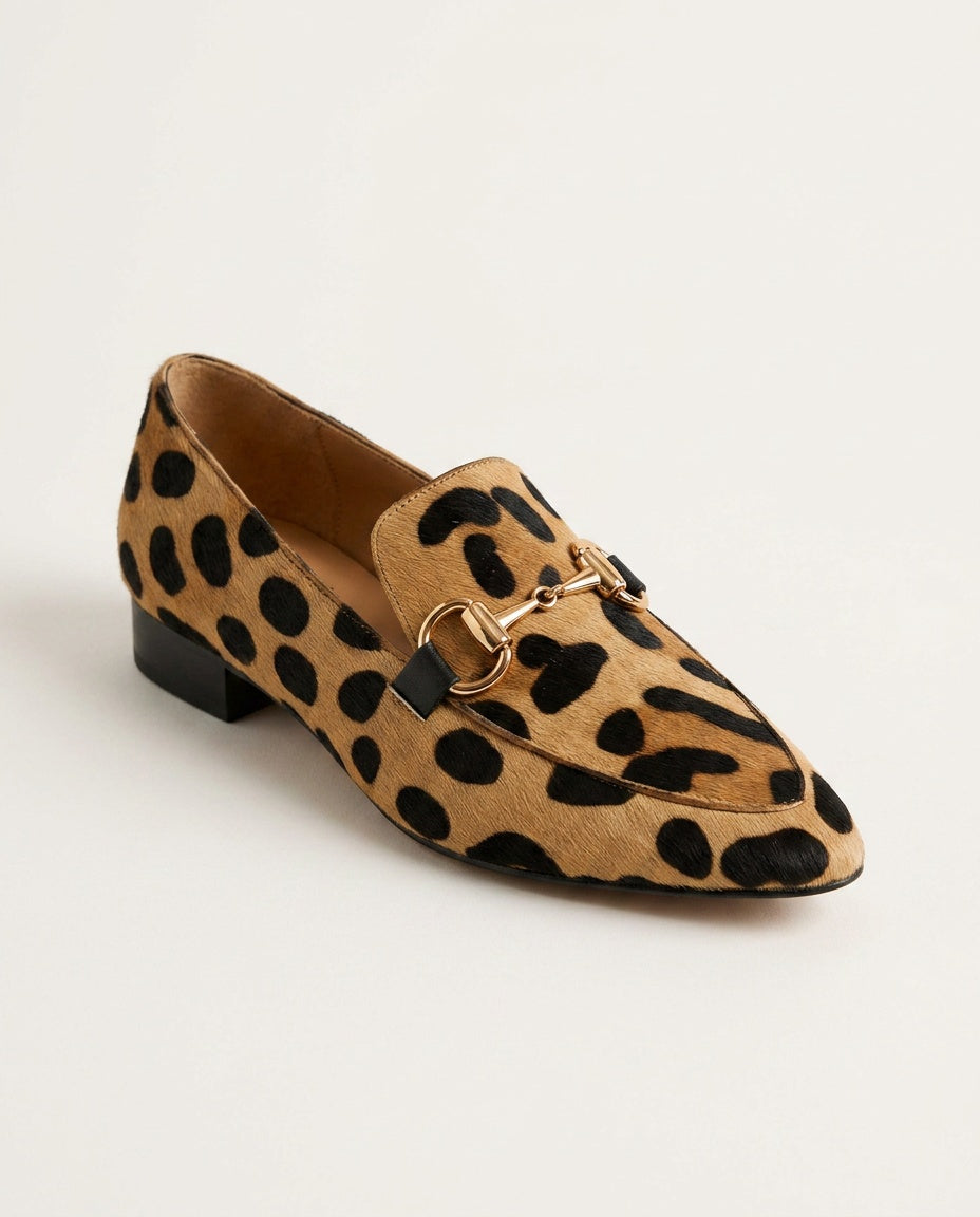 Loafers Dame Leopardprint – Flade Sko med Spids Snude