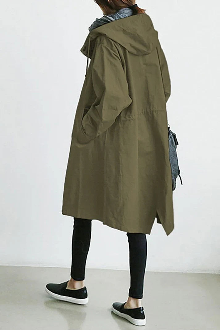 Vandtæt Trench Coat Med Hætte Til Kvinder - Stilfuldt Og Komfortabelt Design 2