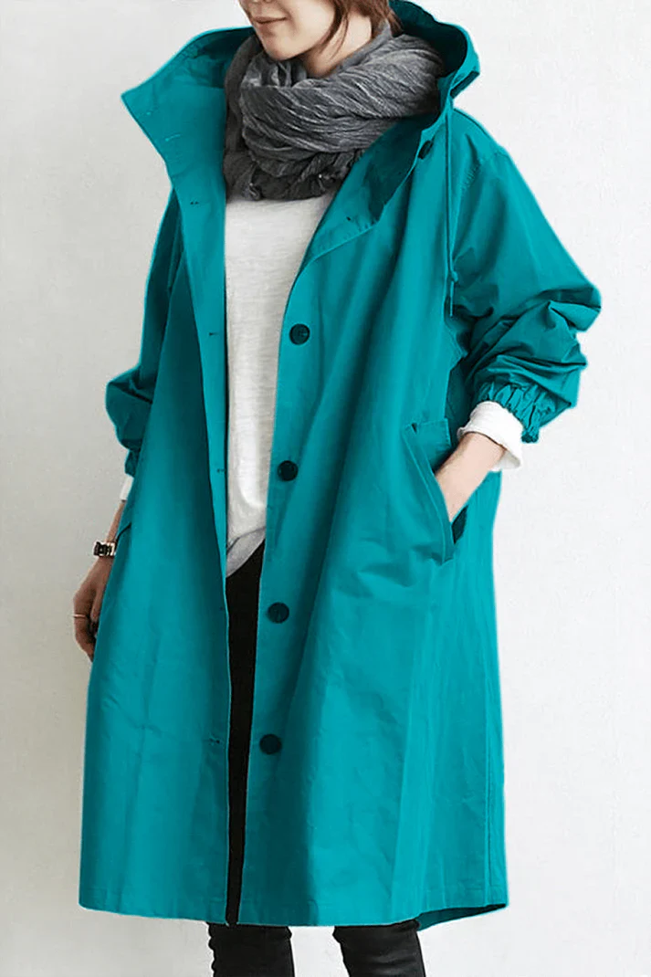 Vandtæt Trench Coat Med Hætte Til Kvinder - Stilfuldt Og Komfortabelt Design 6