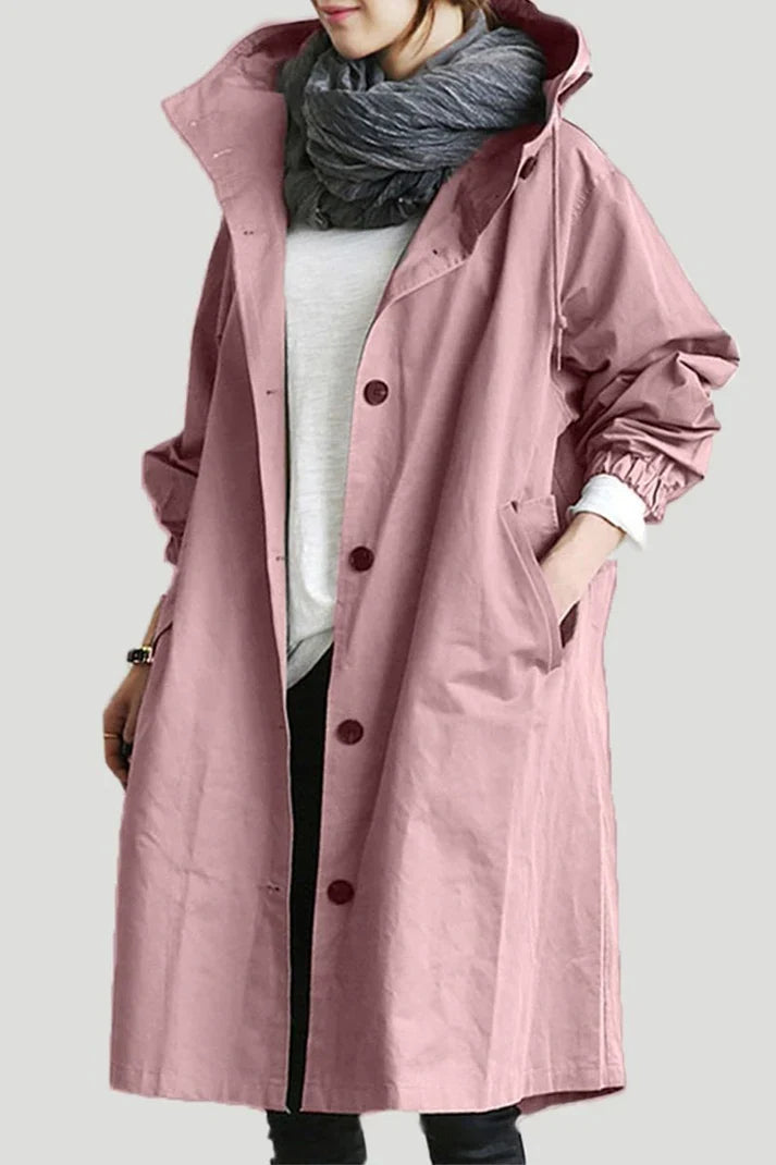 Vandtæt Trench Coat Med Hætte Til Kvinder - Stilfuldt Og Komfortabelt Design 7