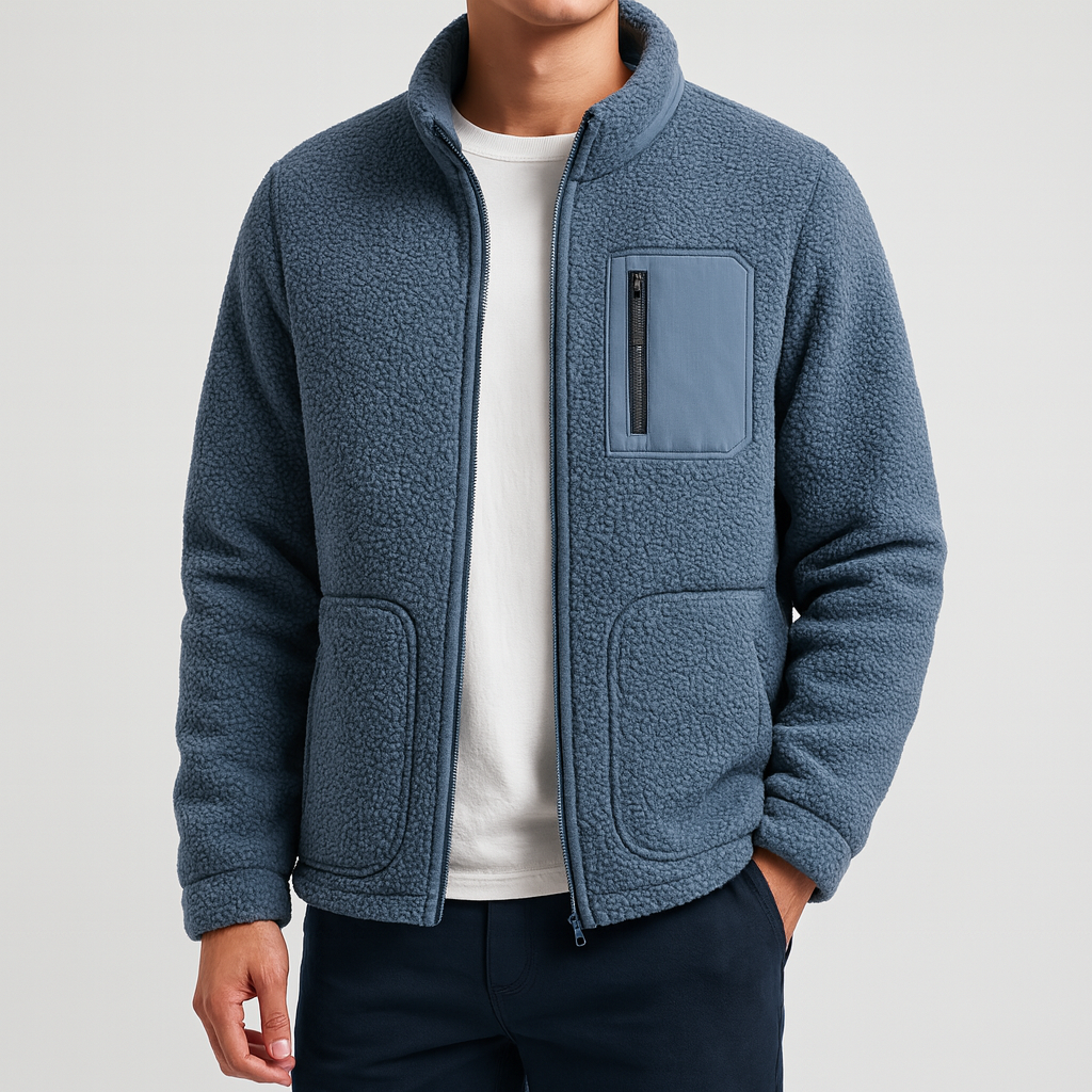 Fleecejakke til Mænd - Varm Fleece Jakke til Efterår med Moderne Snit og God Komfort 3