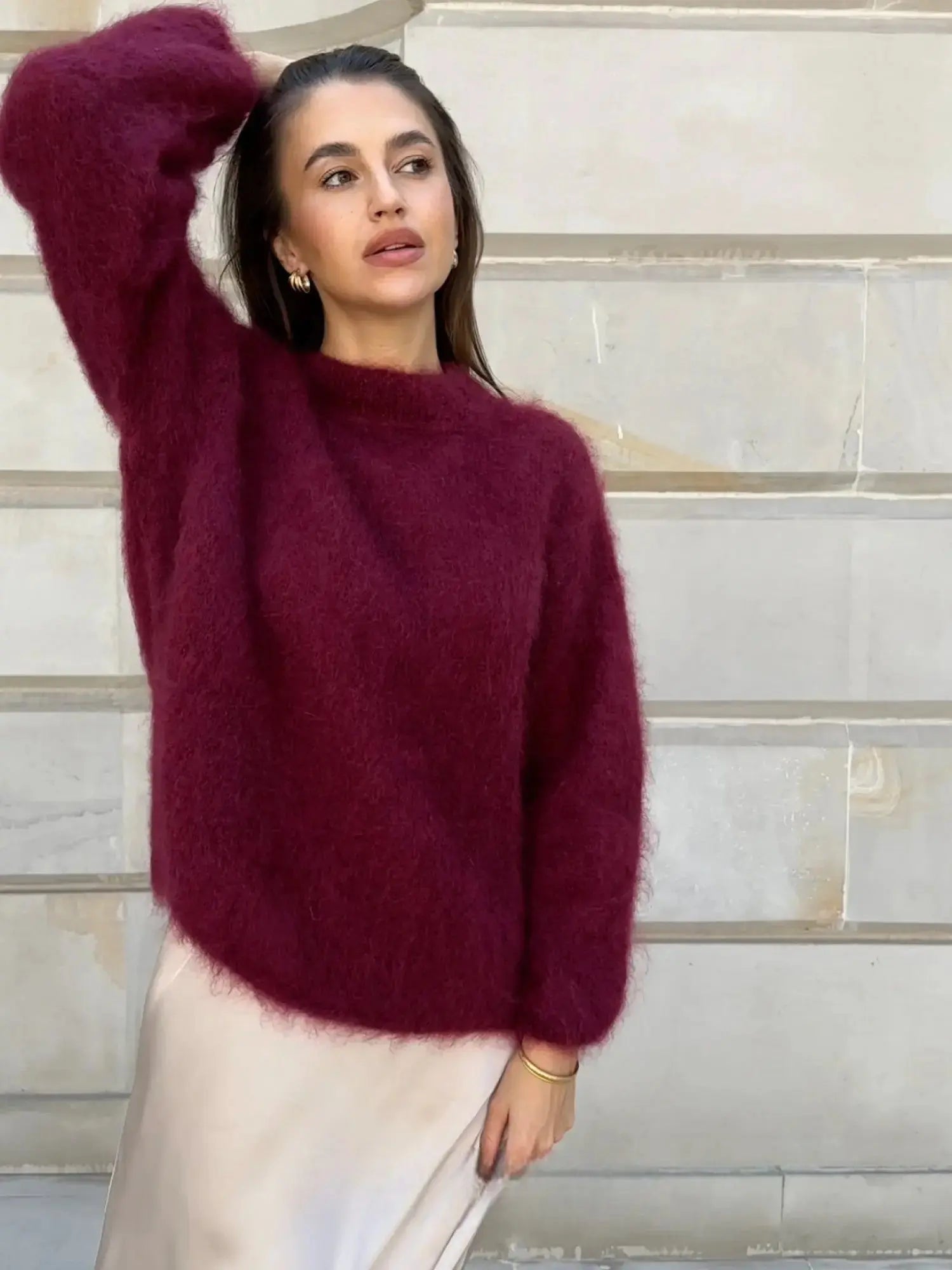 Amalie | Blød Mohair Dame Pullover med Elegant Design