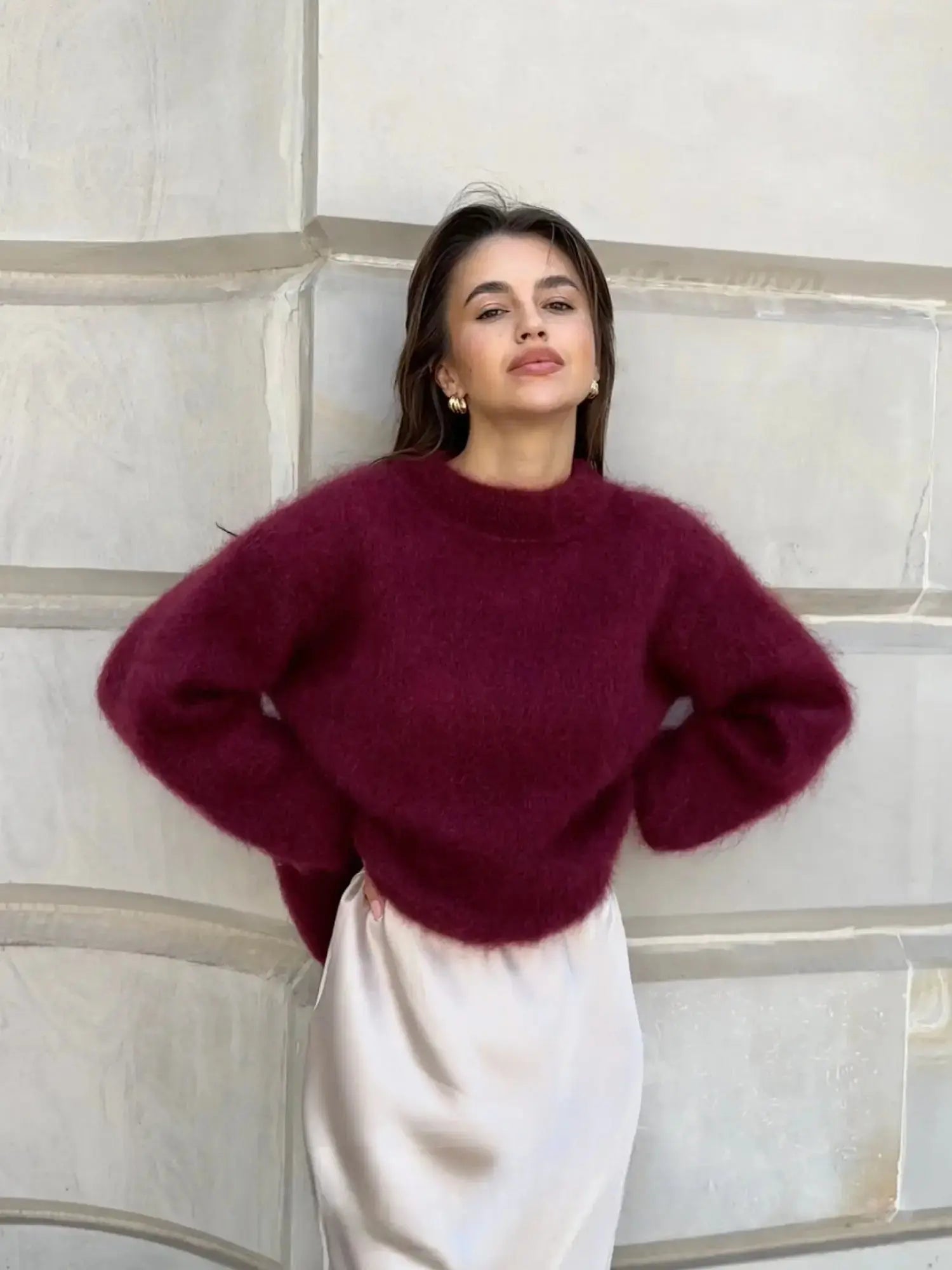 Amalie | Blød Mohair Dame Pullover med Elegant Design