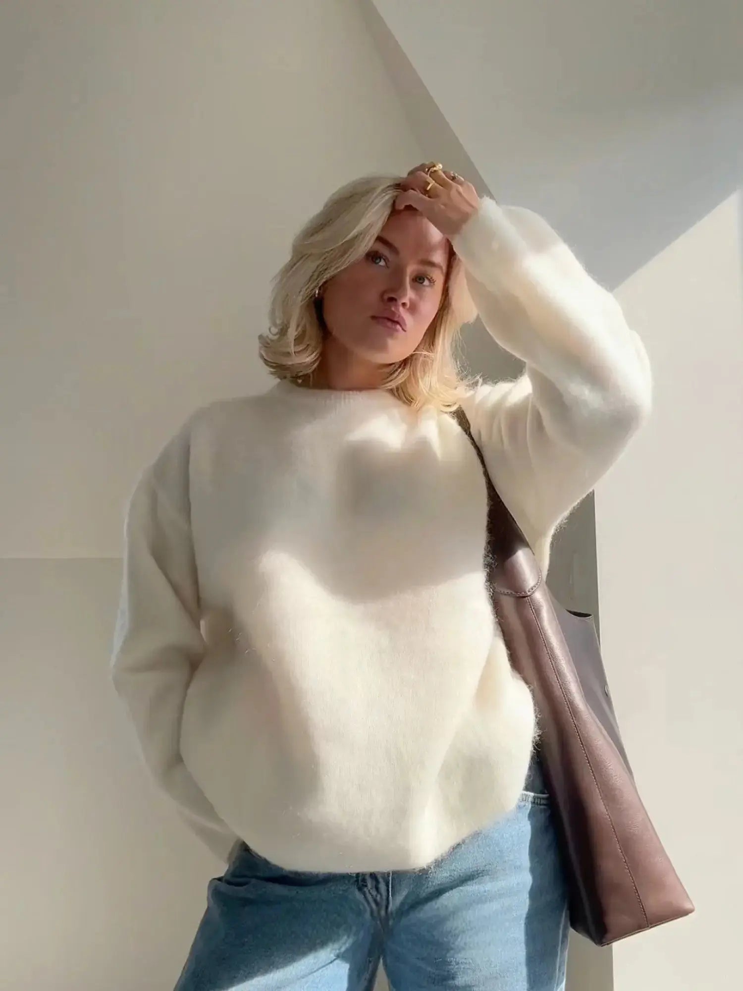 Amalie | Blød Mohair Dame Pullover med Elegant Design