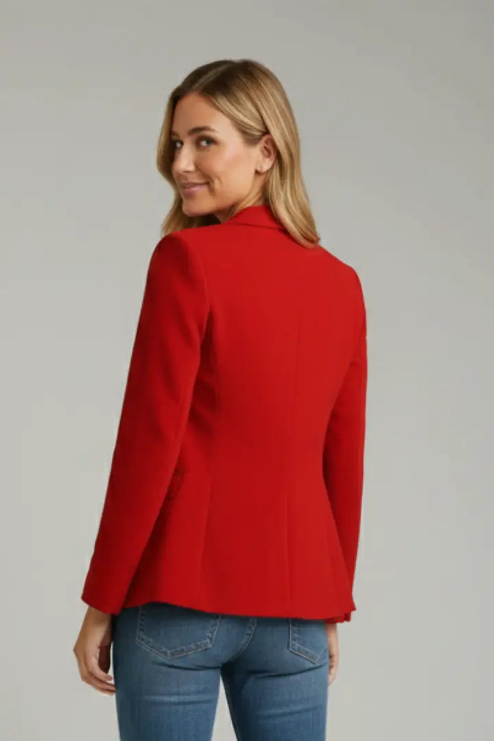 Anja Blazer Dame – Notched Lapel med Enkeltknap og Klaplommer Panorla