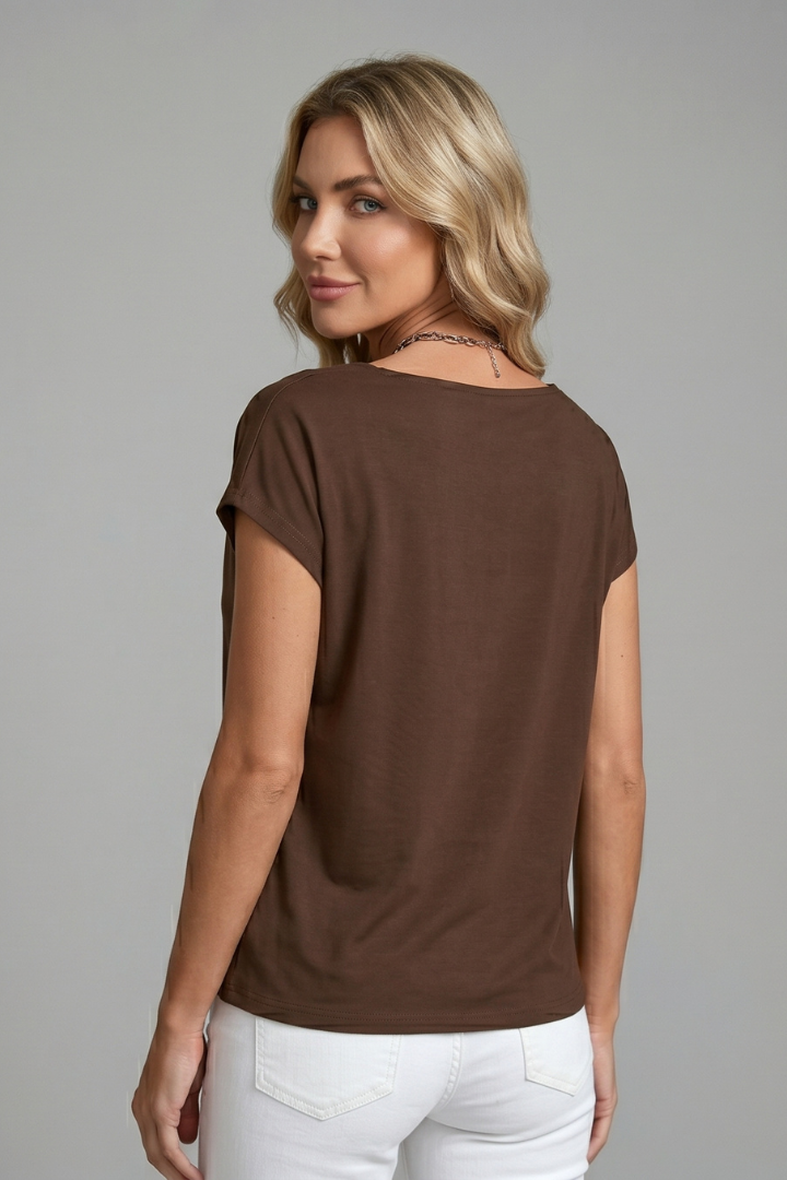 Draperet Bluse Dame Cowl Neck – Vandfaldshals
