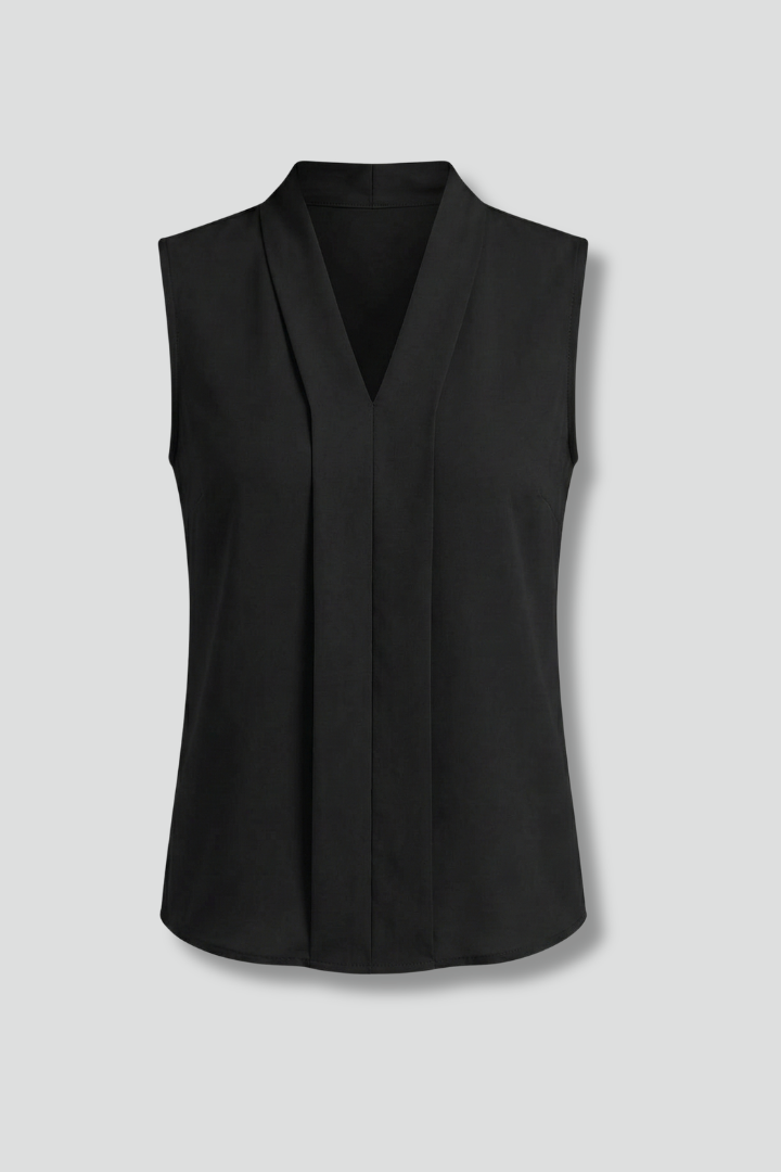 Bluse Dame V-Hals Ærmeløs – Feminin Top til Sommer og Fest