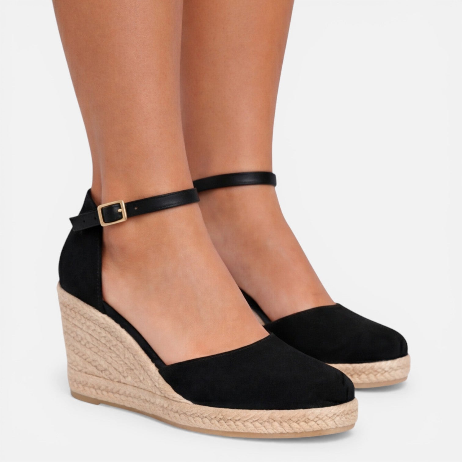 Women's Closed-Toe Wedge Sandals – Ankle Strap, Comfort Sole