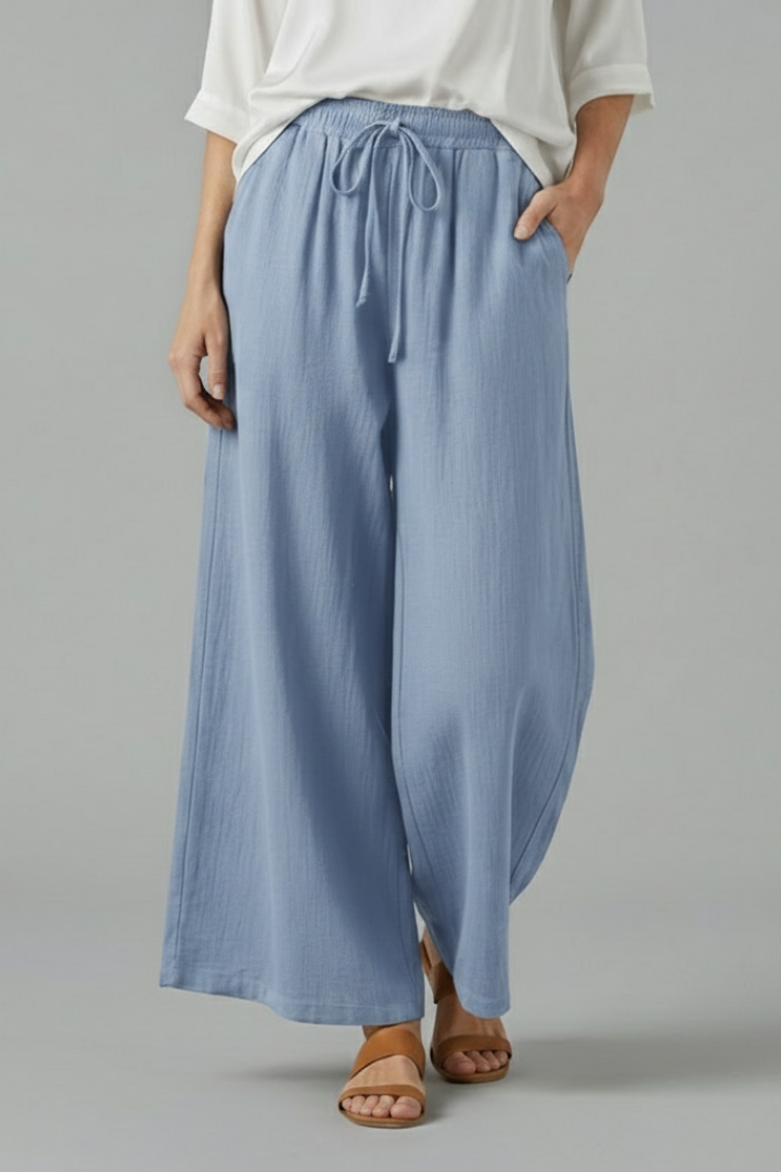Wide Leg Trousers Women Drawstring – Loose Culotte Pants