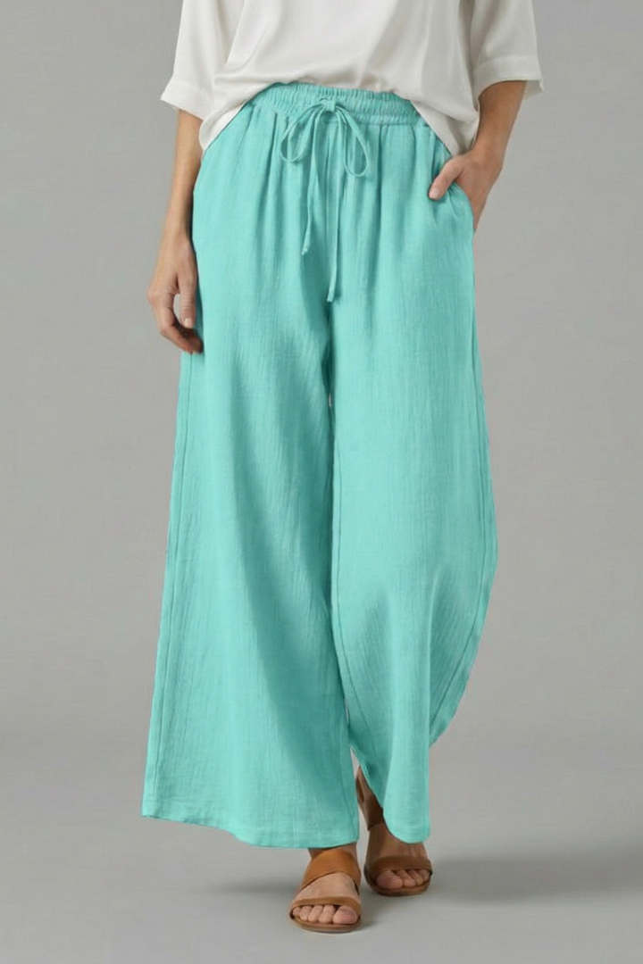 Wide Leg Trousers Women Drawstring – Loose Culotte Pants