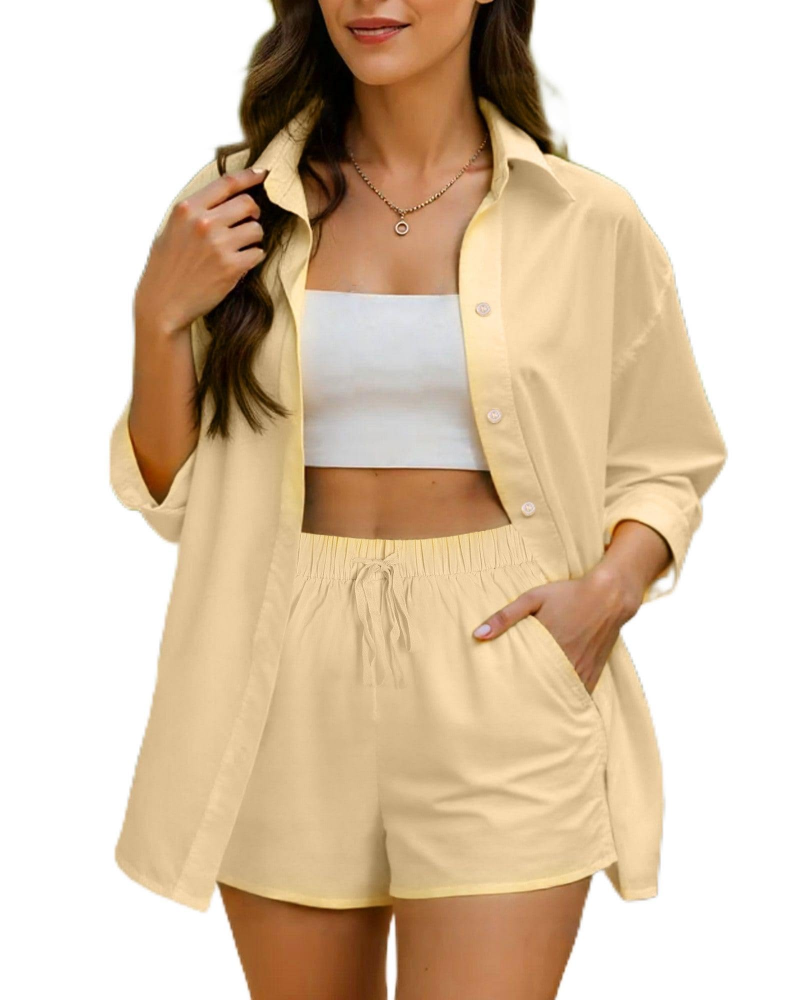 Cotton Set Women 2-Piece – Top & Shorts for Summer