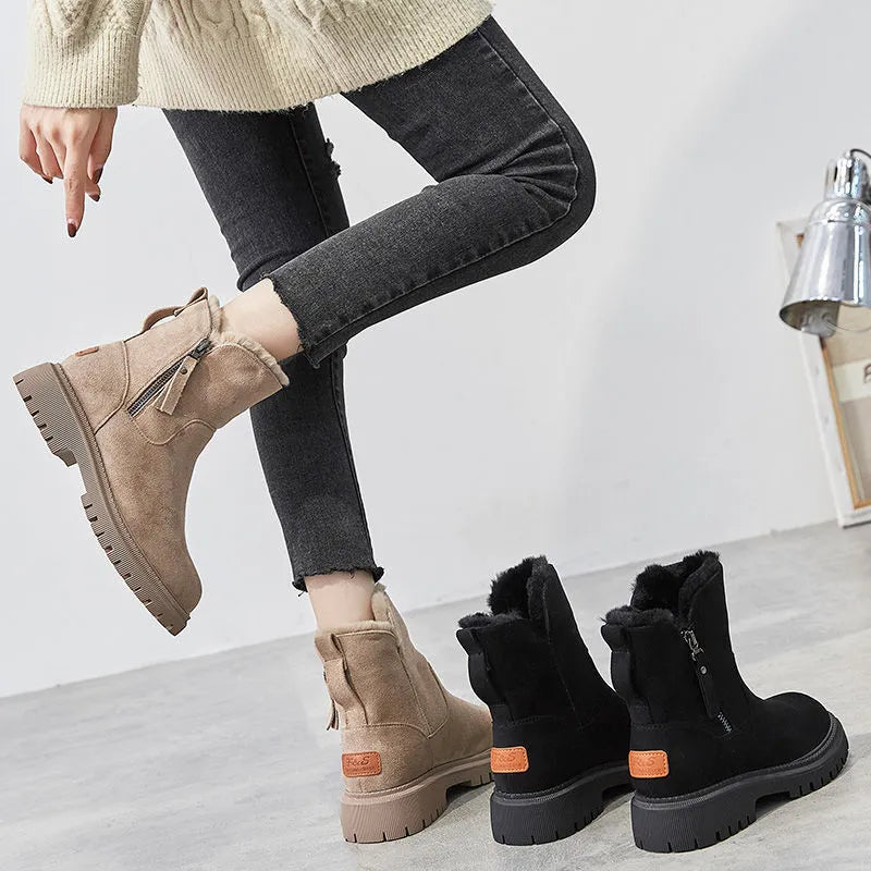 Women's Winter Boots – Faux Fur Lined, Stretch Slip-On