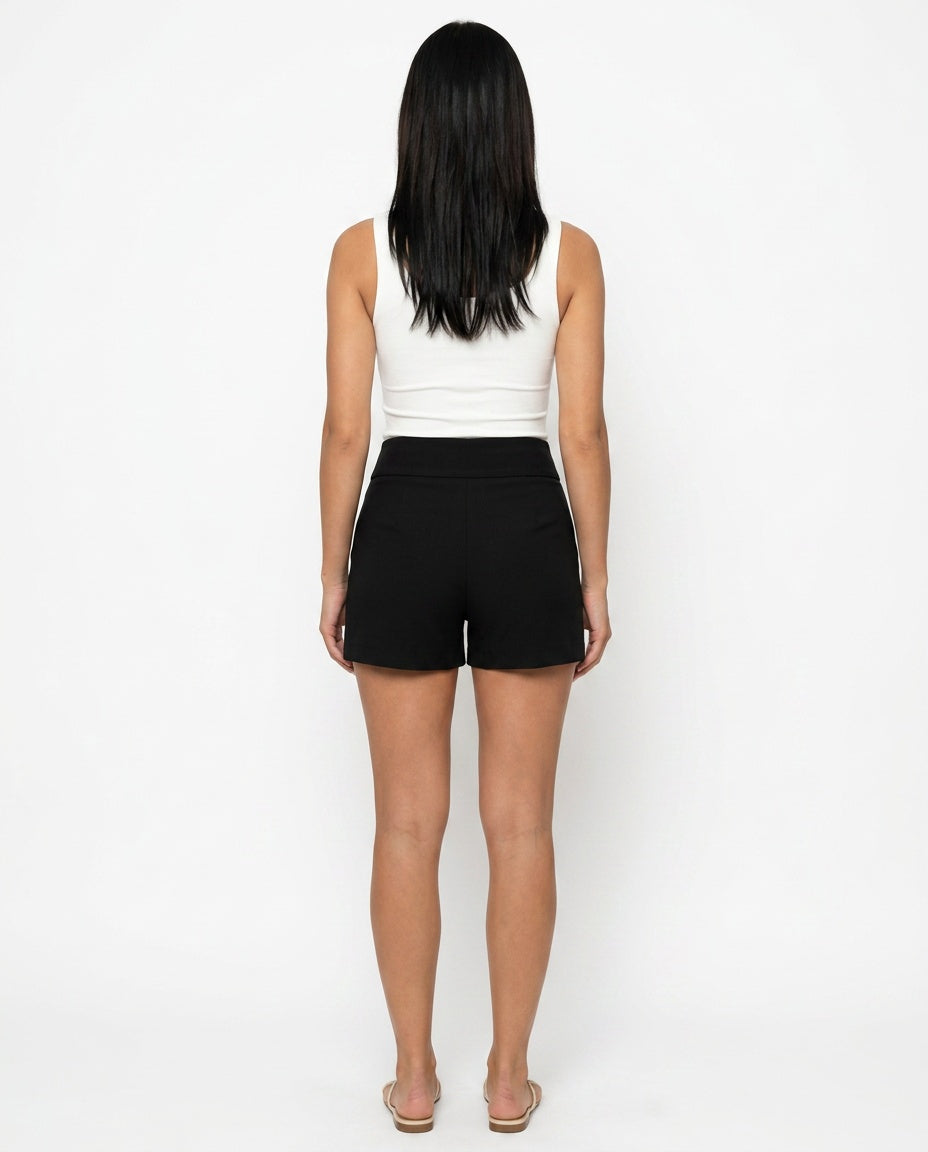 Fitted Shorts Dame – Dobbelt Knap i Taljen, 5 Farver