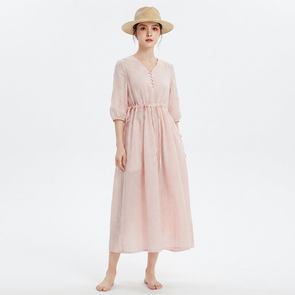 Let Maxikjole Dame Lyserød – Elegant Sommerkjole