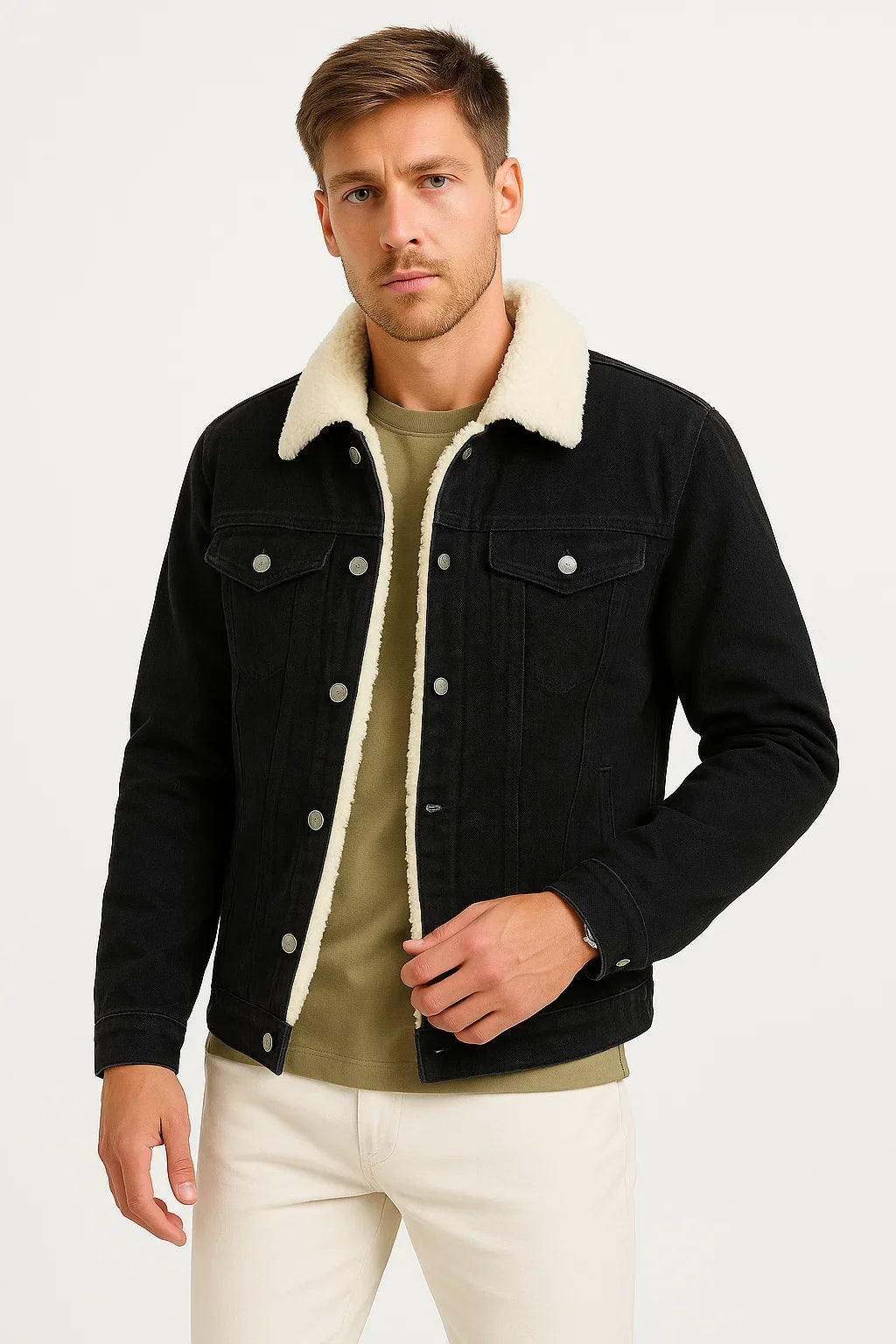 Oliver | Denim Jacket for Men with Fleece Lining and Loose Fit