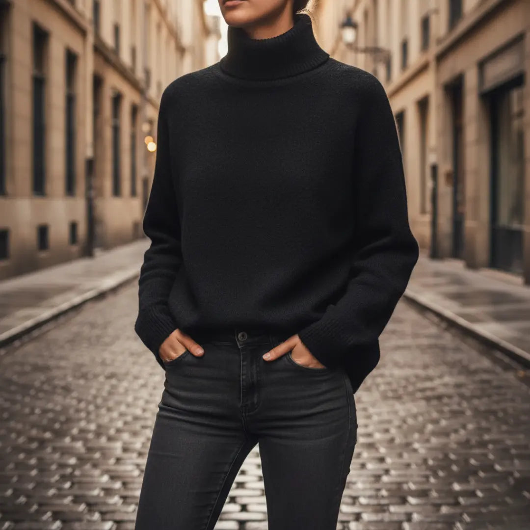 Nora | Sweater Dame – Rullekrave, Blød Komfort & Varm Pasform Til Vinter