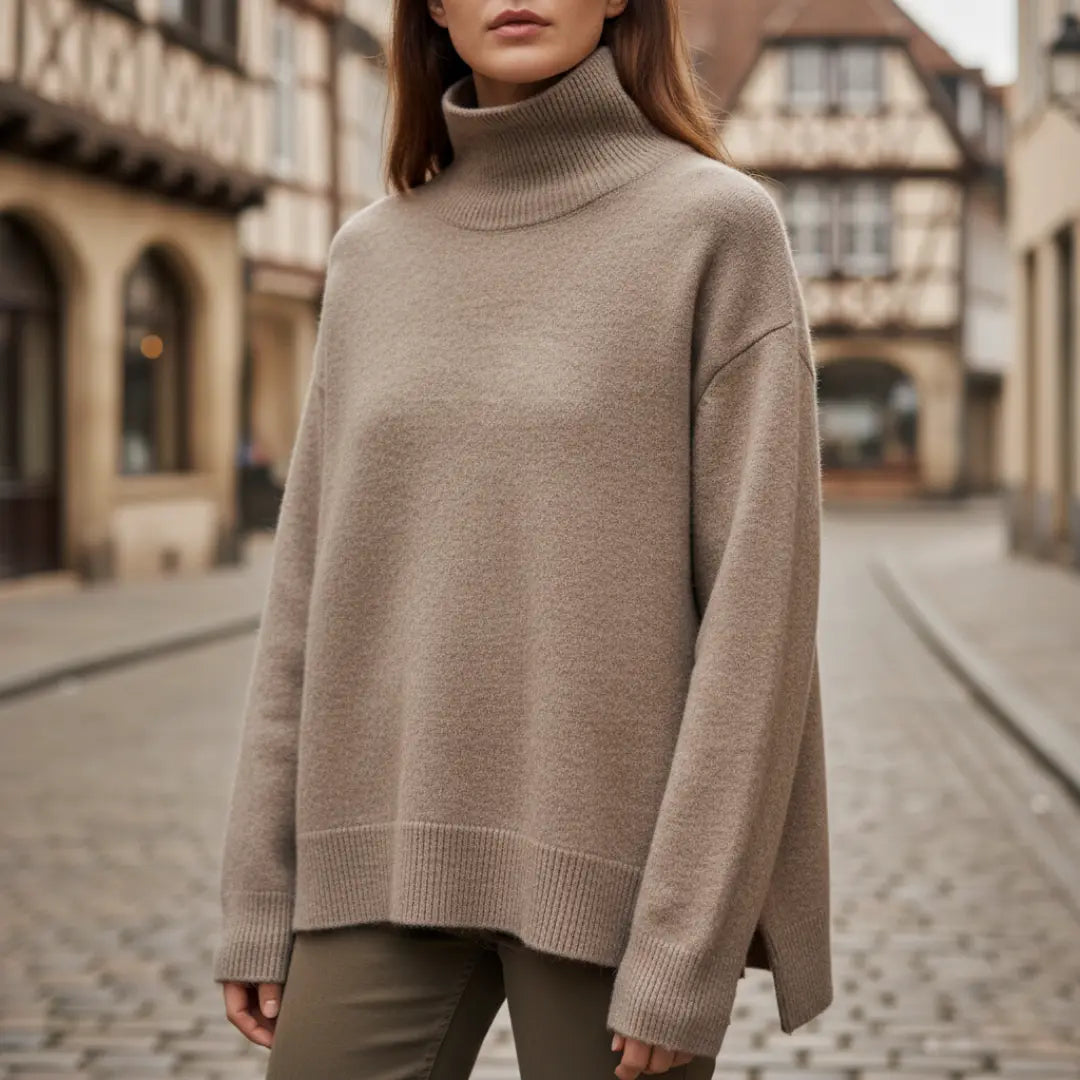 Nora | Sweater Dame – Rullekrave, Blød Komfort & Varm Pasform Til Vinter