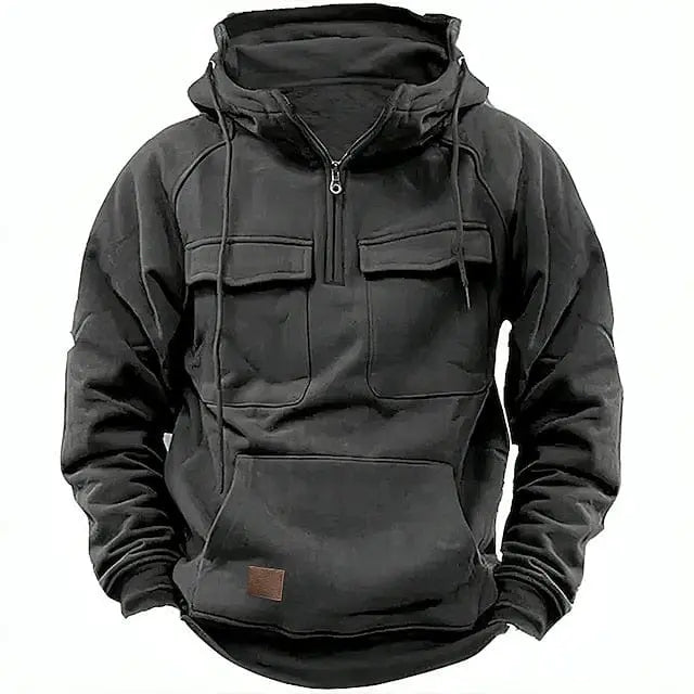 Hættetrøje Mænd | Hoodie med Justerbar Hætte og Kængurulomme | Komfortabel til Kølige Dage 1