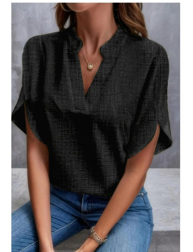 Chiffon Bluse Dame V-Hals – Let og Luftig