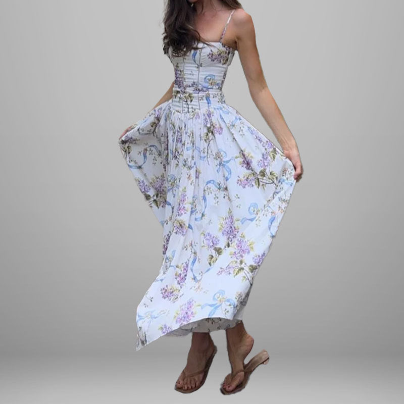 Blomstret Maxikjole Dame – Sommerkjole med Print