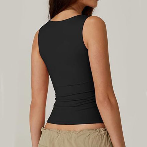 Camisole Top Dame Firkantet Hals – Slim Ærmeløs Tanktop