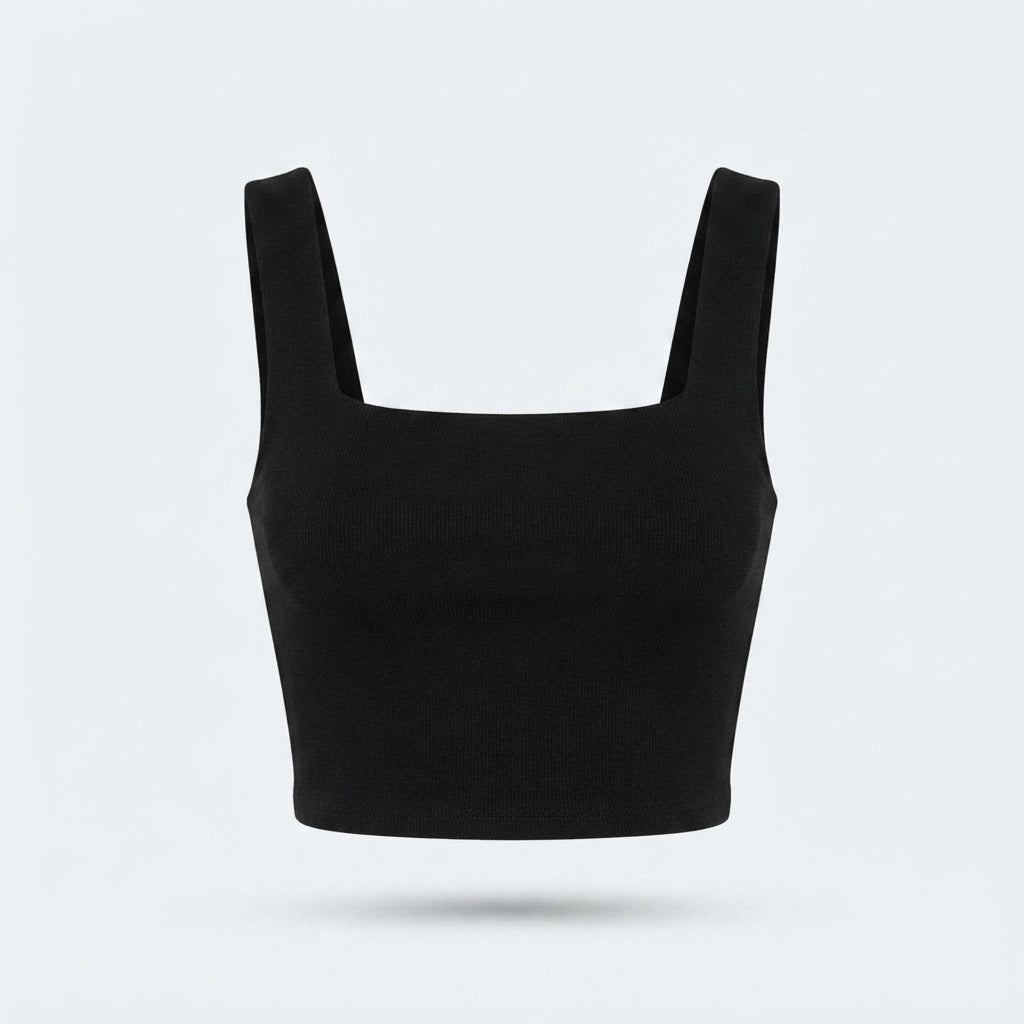 Square Neck Crop Top Women Sleeveless – Cropped Summer Top