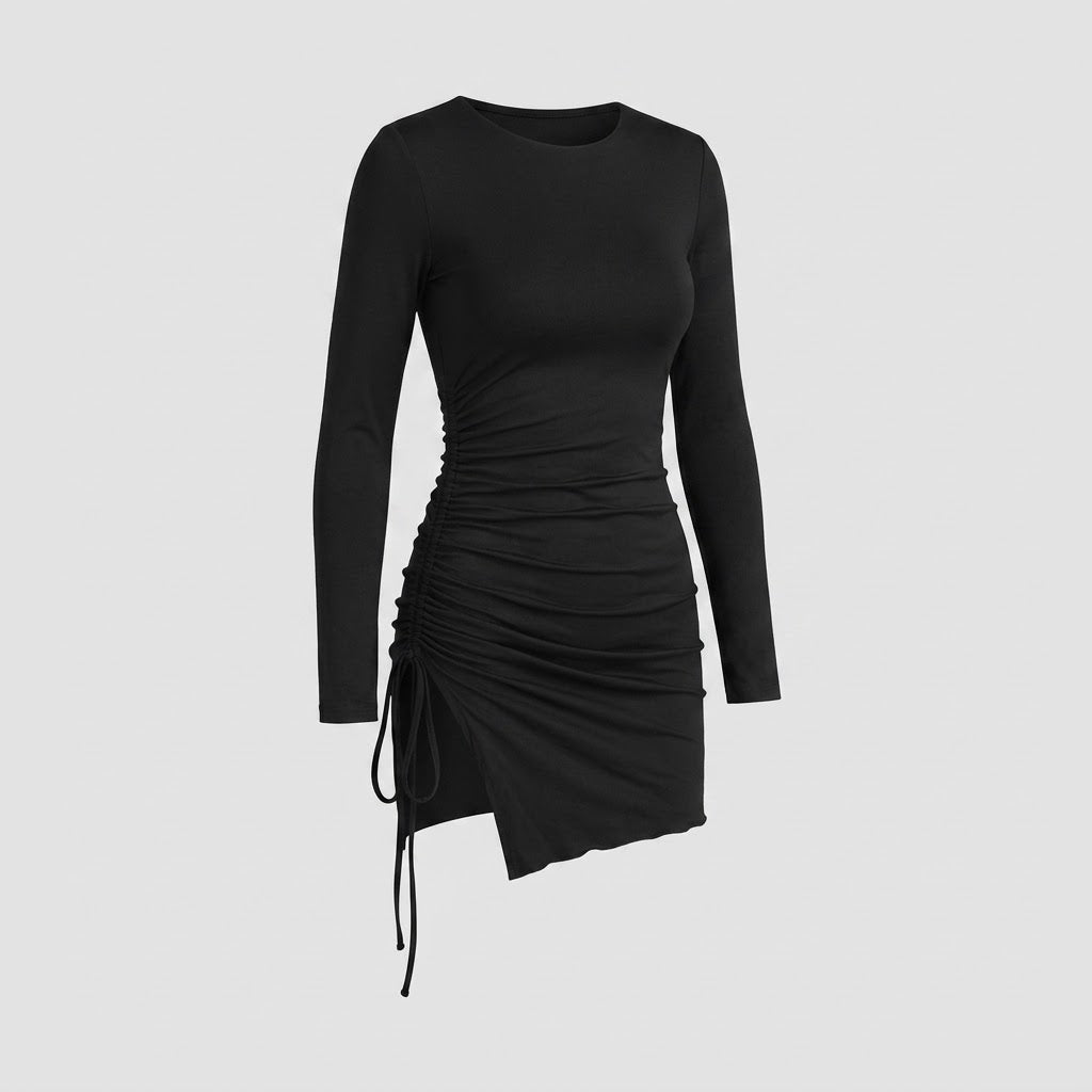 Dopasowana Sukienka Mini Bodycon – Długi Rękaw