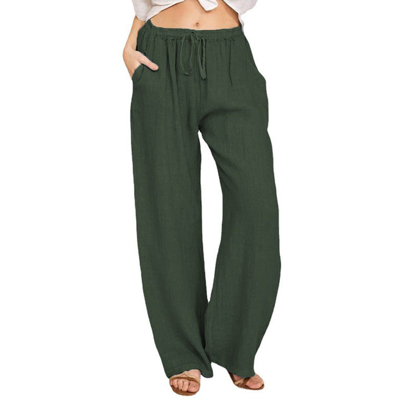 Linen Blend Pants Women – Wide Leg High Waist Linen Pants for Summer