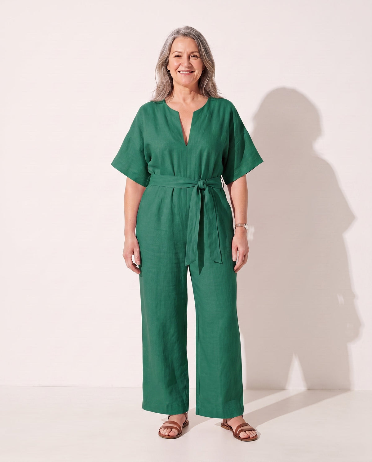 Hør Buksedragt Dame Stroppeløs – Vidde Ben Jumpsuit til Sommer