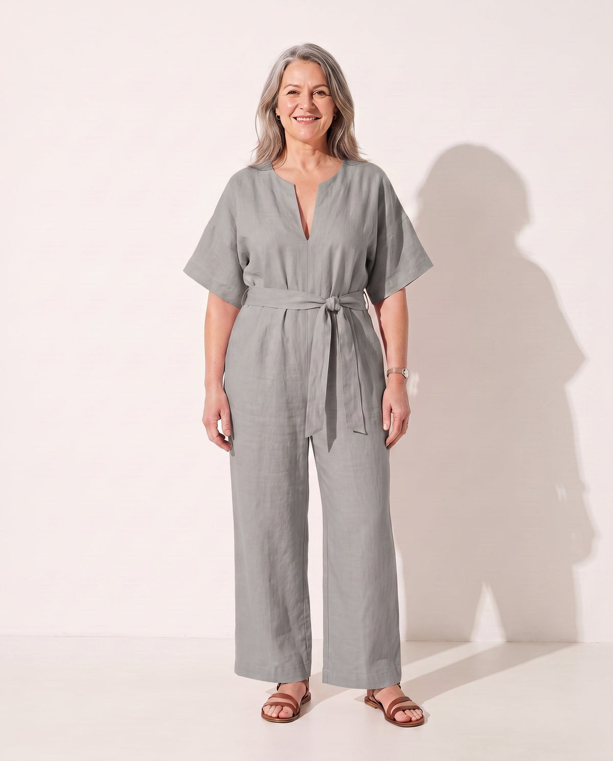 Hør Buksedragt Dame Stroppeløs – Vidde Ben Jumpsuit til Sommer