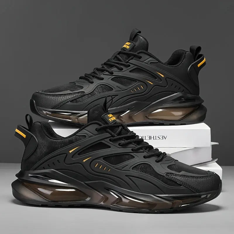 Sneakers til mænd i chunky design med åndbart materiale til daglig brug - Panorla