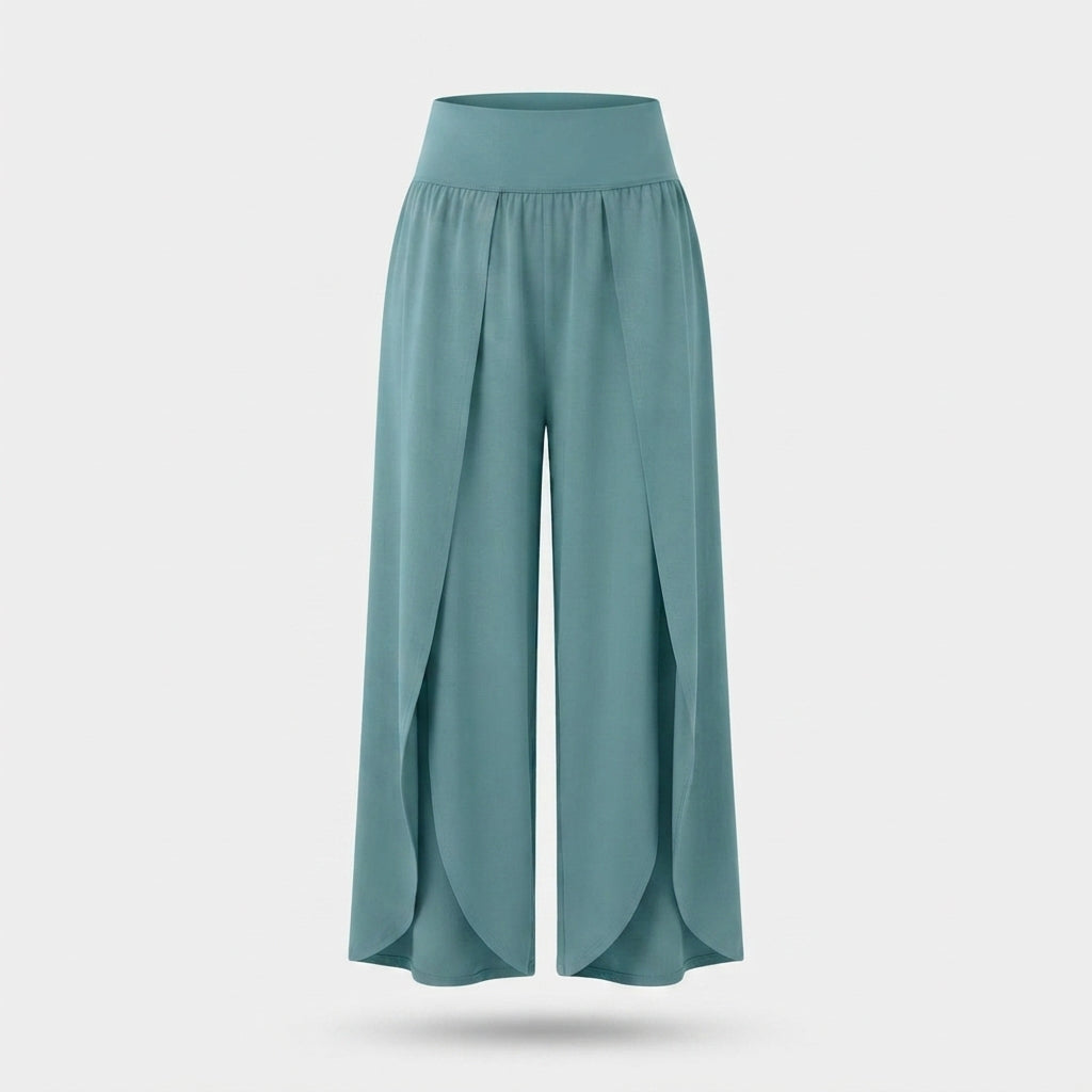 Wide Leg Pants Women High Waist – Split Hem Flowing Pants for Summer