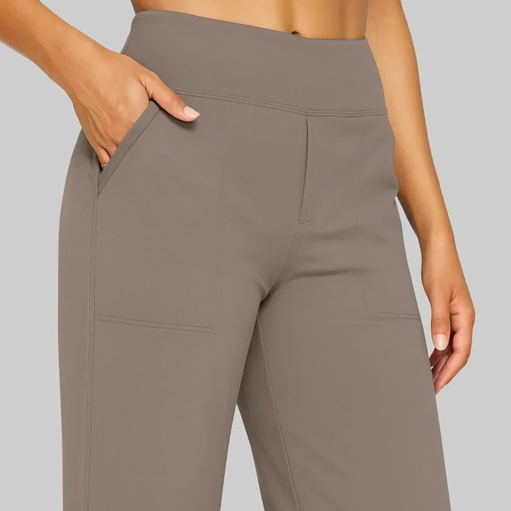 High Waist Wide Leg Stretch Trousers Women