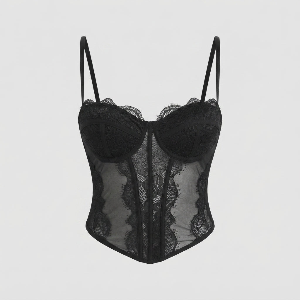 Korset Top Dame Blonde – Snøre Bustier Top til Fest