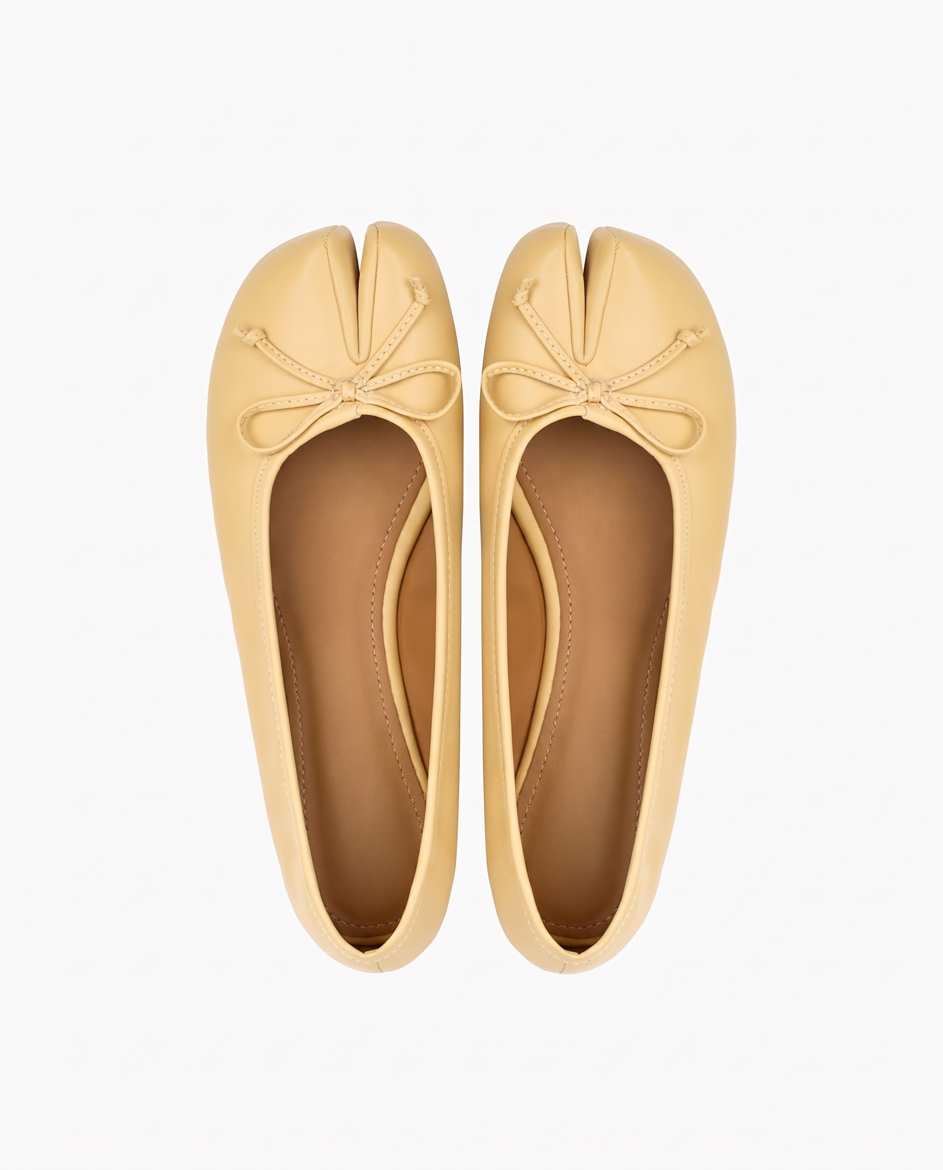 Tabi Ballet Flats Women – Bow Split Toe Microfibre Leather