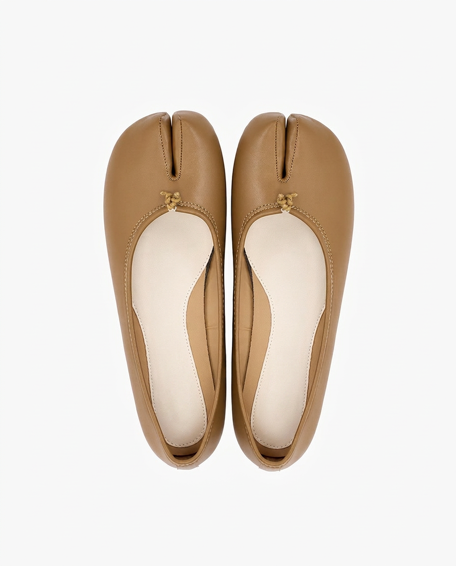 Tabi Ballet Flats Women – Split Toe Microfibre Leather