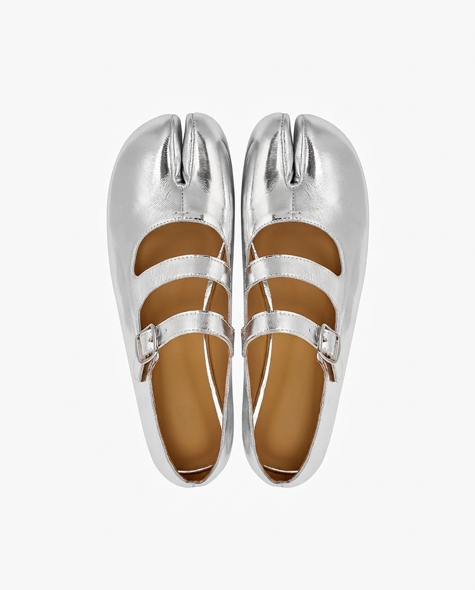Tabi Ballet Flats Women – Double Strap Genuine Leather