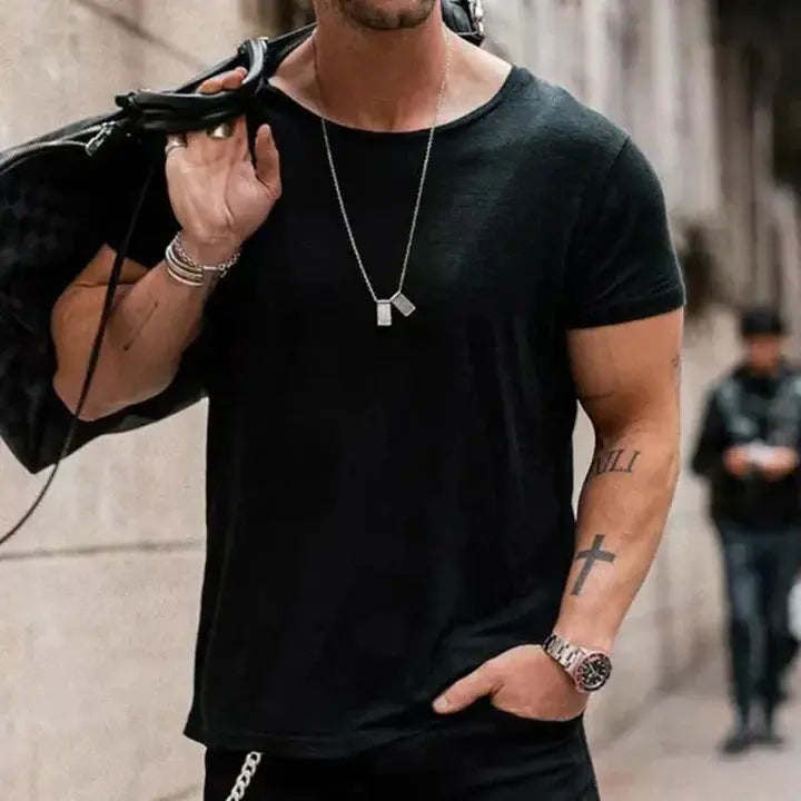 Magnus | Hvid T Shirt Herre med Rund Hals & Afslappet Pasform | Blødt Stof til Komfortabel Hverdag 2