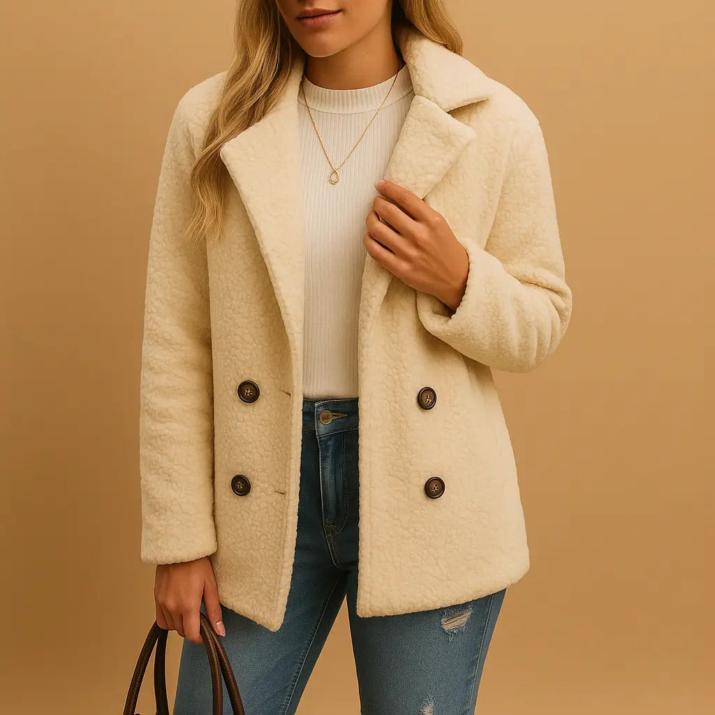 Kort teddy vinterjakke til kvinder – varm og stilfuld til hverdagsbrug