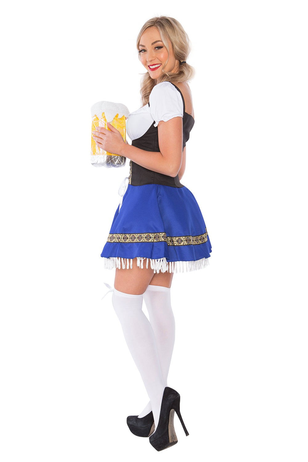 Oktoberfest Kostume Dame Dirndl Blå – Kjole med Forklæde